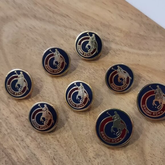 8 Brioni Roma Brass Polo Sport Coat Blazer Replacement Buttons - Picture 2 of 4